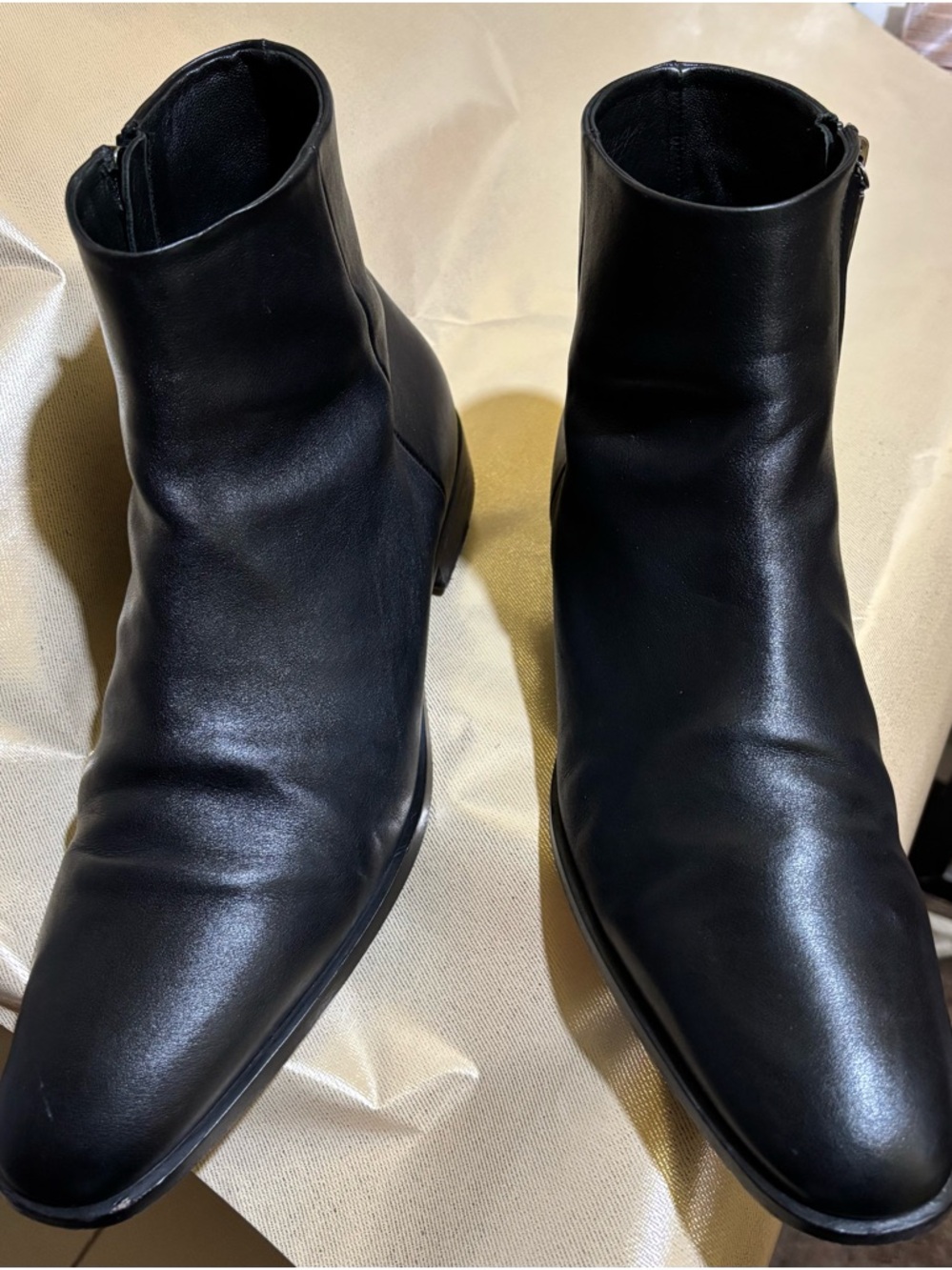 Saint Laurent Black Leather Insole with Gold Logo